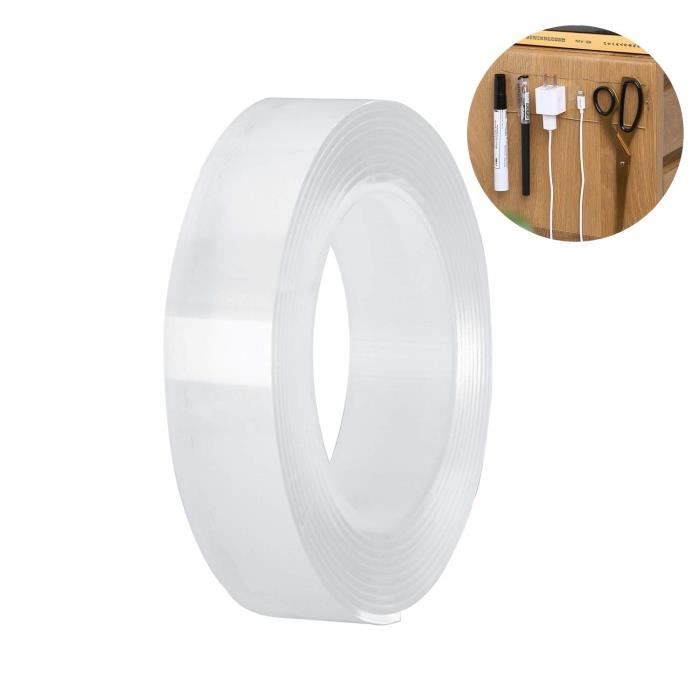 WEKON 3cm*3m Nano Tape Ruban Adhésif Double-face Bande de Gel Autocollante Sans Trace Bande Magique Nano Transparent Ruban de Gel Stockage Quotidien Réutilisable 