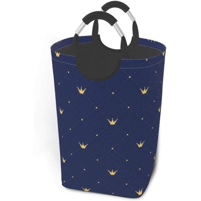 Lot De 2 Corbeilles à Linge Bleues Avec Pieds Pliables - 38 Litres, 60x40x58 Cm - Poignées De Transport, Empilables
