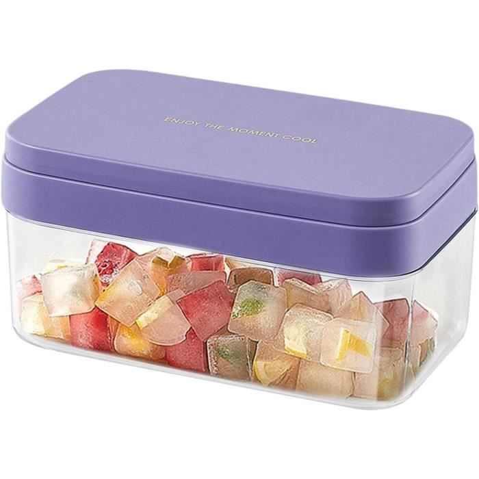 Lot 4 Moules Glaçons Empilables Lot De 4 Bacs à Glaçons Silicone JAADU - Avec Couvercles, Empilables, 56 Glaçons, Sans BPA Glacon Reutilisable