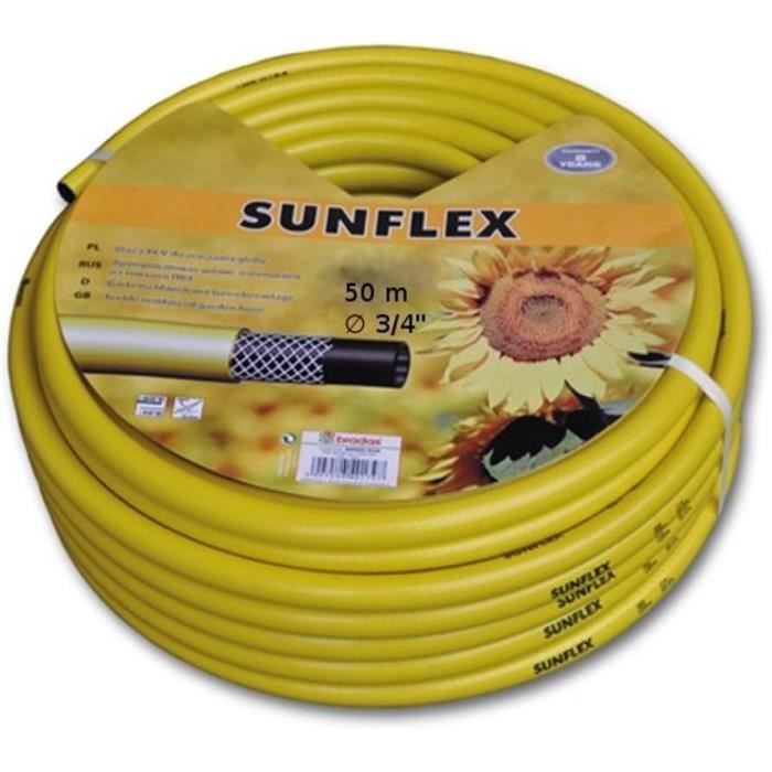 Tuyau D'Arrosage 50 M 3/4" Jaune – 3 Couches Renforcées, Anti-UV, Anti-Torsion, Ultra Résistant