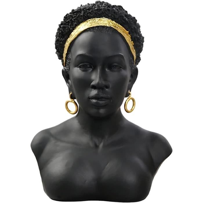 Buste femme noire vintage en plâtre - années 50 | Ambiance 50s