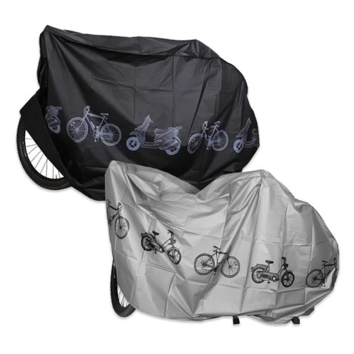 Housse De Vélo Étanche – Nylon 190T – 200 X 100 X 80 Cm – Anti-Poussière, UV, Pluie – Œillet Sécurité Et Boucle Anti-Vent – Sac De Rangement