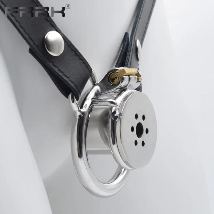 Cage De Chasteté En Acier Inoxydable Avec Serrure - BDSM Pour Homme - Neuf