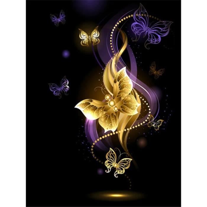 Kit De Peinture Diamant Pour Adultes, Kit D'art Papillon 5D