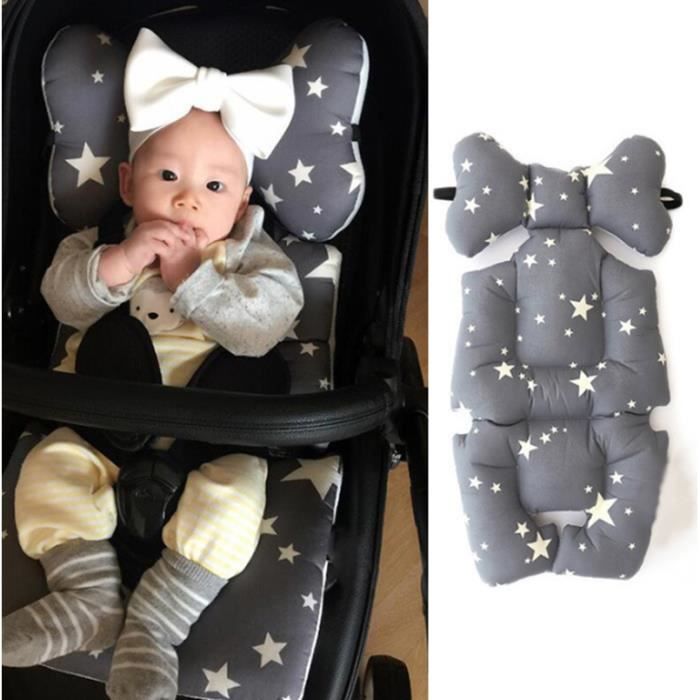 Coussin Soutien de Poussette pour B b en Coton Coussin R ducteur de Landau Enfant Souple Confortable S curis Grand toiles Grises