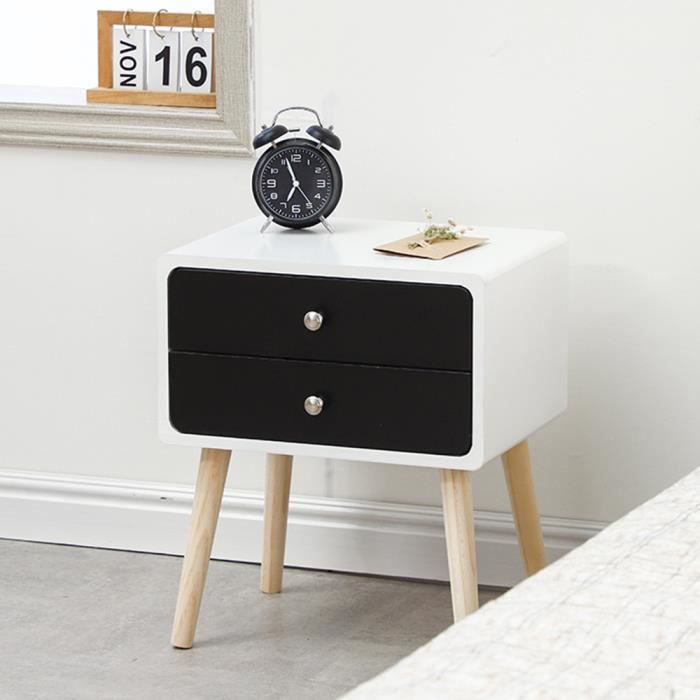 Miss Table De Chevet 2 Tiroirs Hauteur 50 Cm Table D Appoint