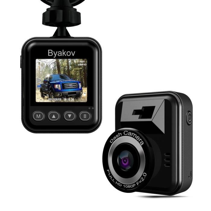 Caméra de voiture, Byakov Dashcam voiture enregistreur de conduite Full HD  1920x1080P 1.5 pouces Mini Dash-Cam pour voiture 170 degrés Angle voiture  DashCam ave…