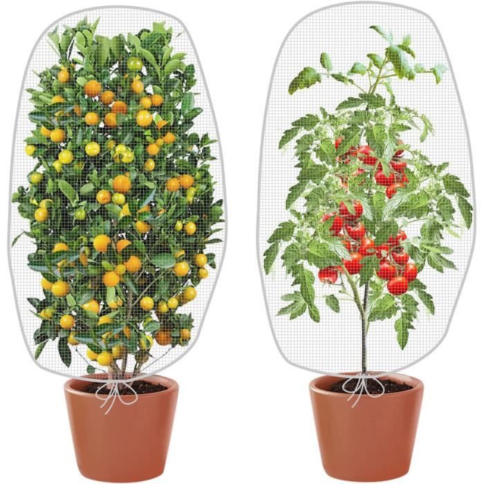 Lot De 2 Filets Anti-insectes Avec Cordon - Protection Plantes Et Fruits Contre Oiseaux, Insectes - 1,2 X 1,4 M