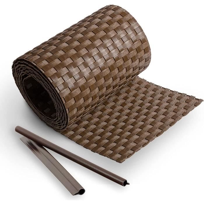 Haie Artificielle 1m50 1 Bande Brise-vue En Polyrotin Pour Clôture Double Barre - Tapis De Clôture Tressé - 19 à 255 Cm - Anthracite Brise Vue Portail