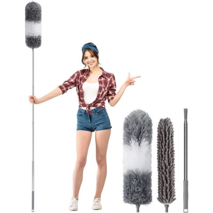 Plumeau Télescopique 74 à 105 Cm - Pour Poussière Hautes Surfaces, Meubles, Voiture - Microfibre