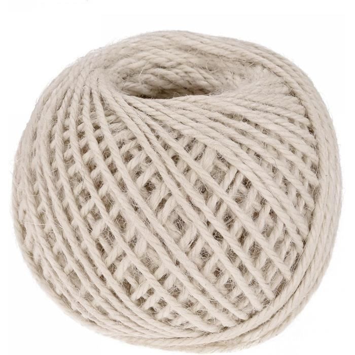 CORDE DE FICELLE de jute tressée de 32,8 pieds pour le jardinage en