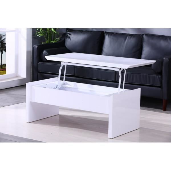 Table Basse Relevable Laque Blanc Open Achat Vente Table Basse