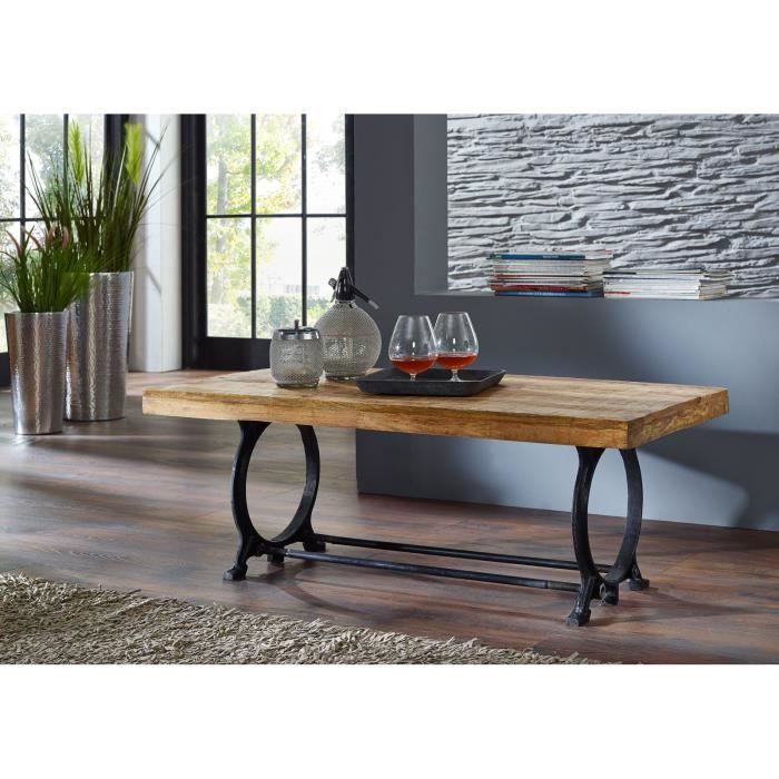Table basse 120x60cm - Fer et bois massif recyclé laqué - INDUSTRIAL #35 Table basse 120x60cm - Fer et bois massif recyclé laqué - INDUSTRIAL #35