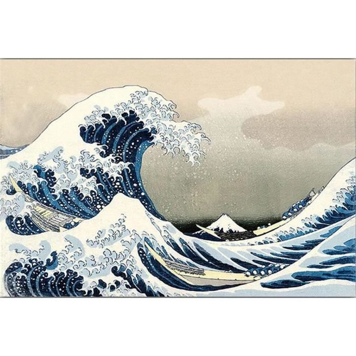 Kit Point De Croix DMC - La Grande Vague De Kanagawa - Toile 14 Pouces - Neuf