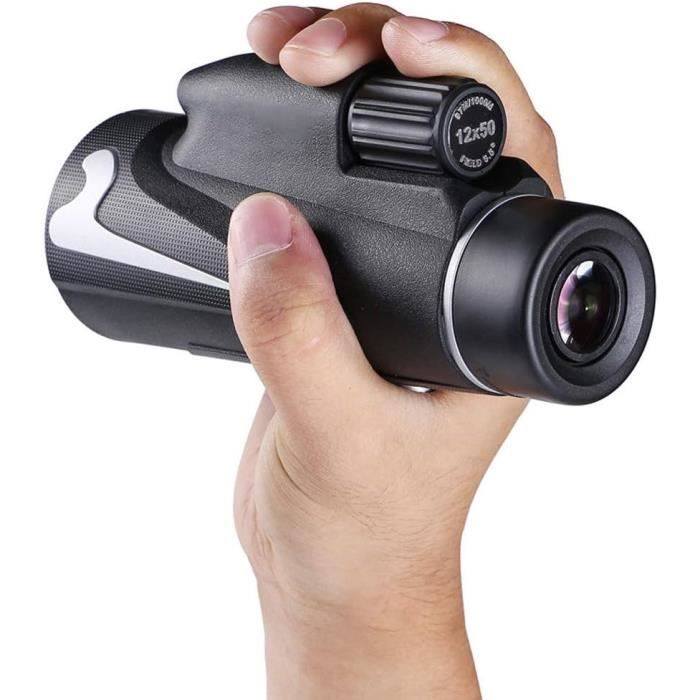 CNANRNANC Monoculaire Zoom HD 10-300x - Vision Nocturne Faible Lumière - Compact & Rétractable Avec Clip Smartphone Pour Camping Randonnée