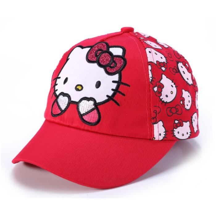 Chapeau Pour Enfants Casquette De Baseball Chat Mignon Mode Pointille Hello Kitty Rouge Achat Vente Casquette Cdiscount