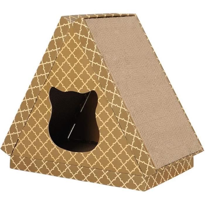 Papier ondulé Cat Scratcher Triangle Kitten Scratch Pad Scraper Chaton