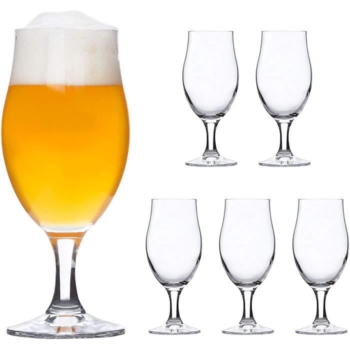 Lot De 6 Verres à Bière IMPERIAL – 500 Ml (max 650 Ml) En Cristal – Lave-vaisselle, Design élégant Pour Bière Et Fêtes