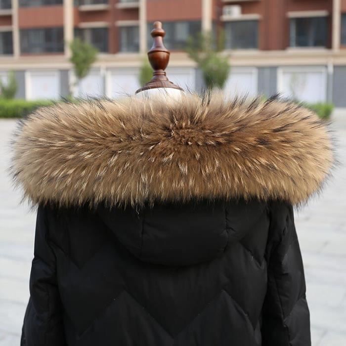 Raton laveur Longue 65CM largeur 13CM Manteau col en vraie