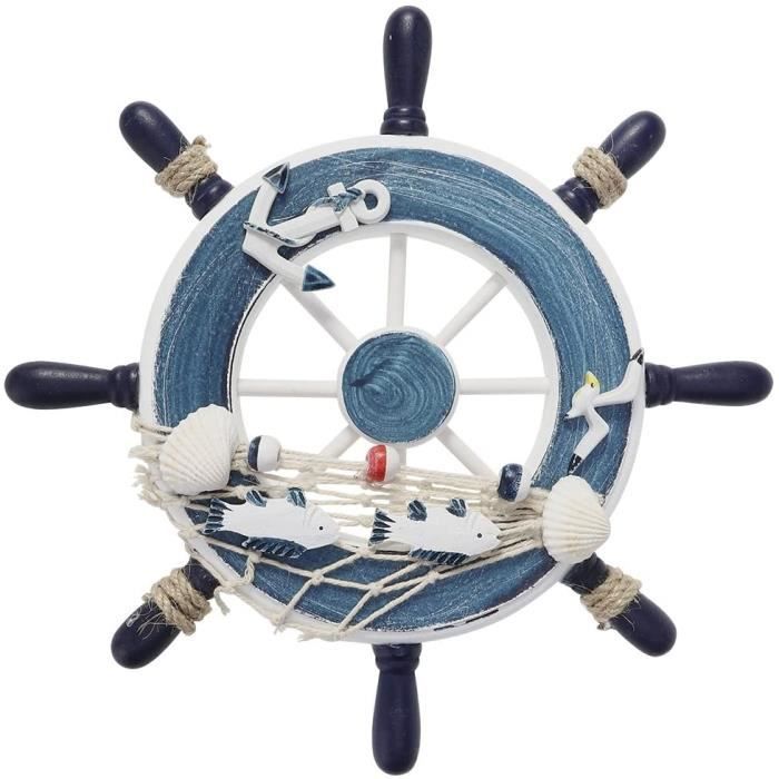 Décoration Murale Gouvernail Bateau En Bois - Volant Maritime Clever-Deko - Neuf