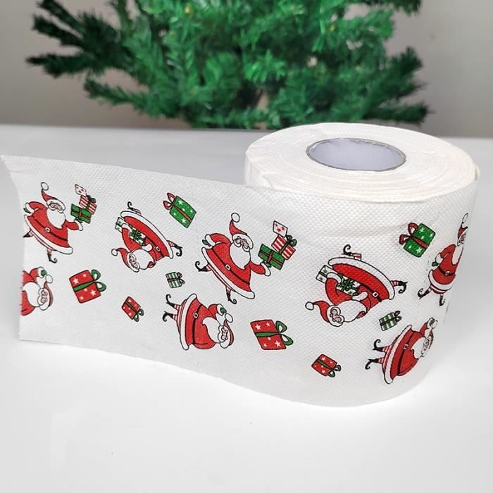 Couleur c Joyeux noël papier toilette non-toxique impression père noël Elk  arbre serviette en tissu fête drôl - Cdiscount Maison