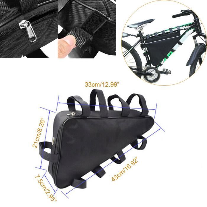 Accessoire Cyclisme BOBILIFE Sac Triangle Pour Vélo BOBILIFE - Rangement VTT Et Route - Noir Avec Bouteille Tritan - Léger Et Étanche Sac Vélo Triangulaire