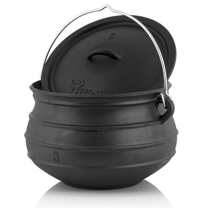 COUVERCLE DE PLANCHA BBQ-Toro Potjie 3, 8 litres, Chaudron de sorcière en  fonte, Pot de cuisson - Cdiscount Jardin
