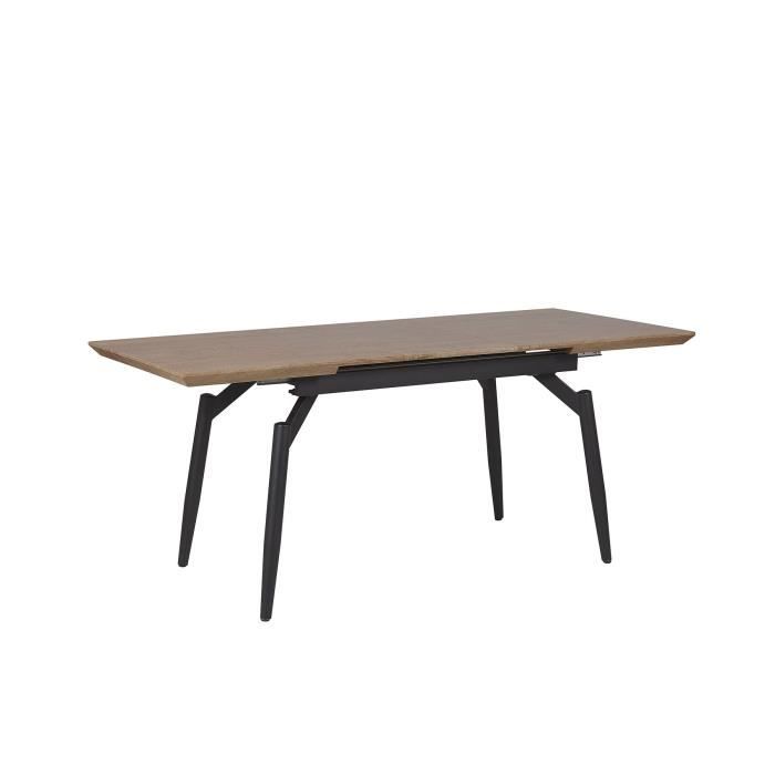 beliani - table de salle à manger extensible effet bois foncé 140/180 x 80 cm barbosa