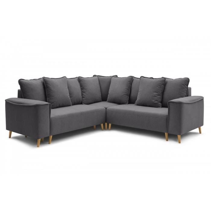 bobochic canape panoramique convertible gaia gris fonce convertible tissu 100 polyester coffre achat vente canape sofa divan cdiscount