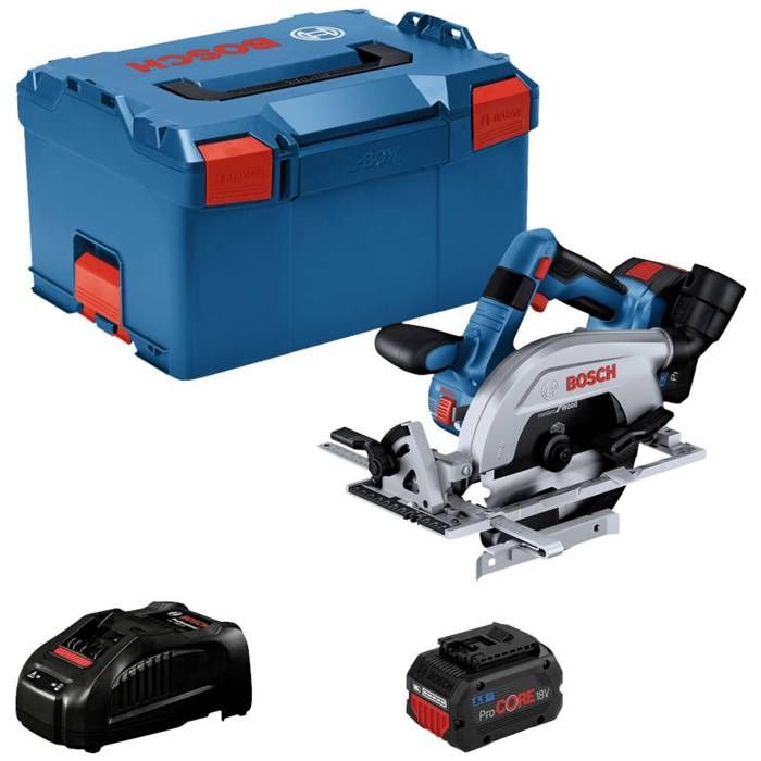 Bosch Professional GKS 18V 57 2 Scie circulaire portative sans fil Profondeur de coupe max. 90° 57 mm + 2 batteries