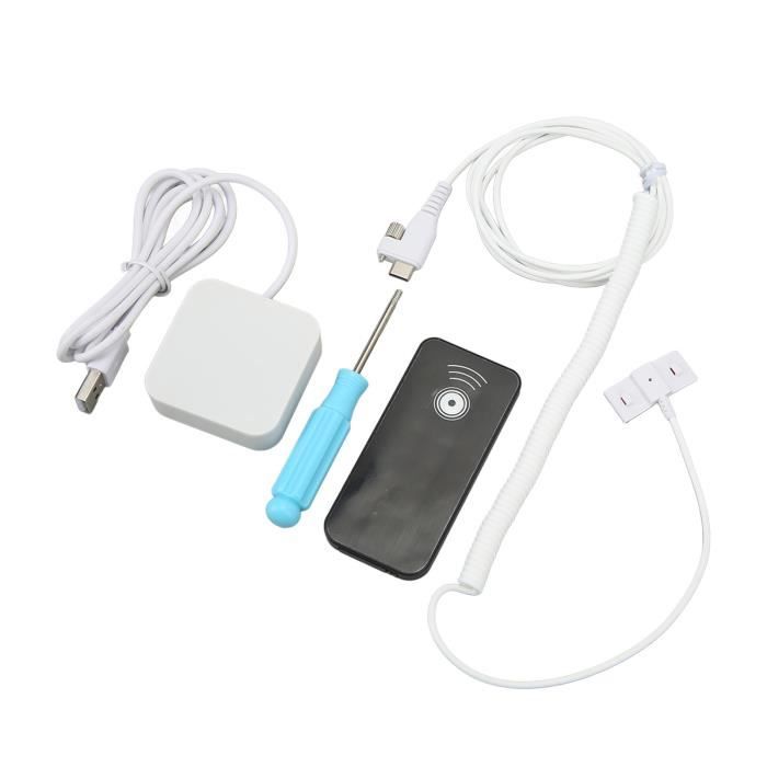 Lanière Antivol Rétractable Pour Téléphone - Base Verrouillable, Câble Acier 60 Cm, Clip Universel - Idéal Foule, Voyages, Extérieur - 6