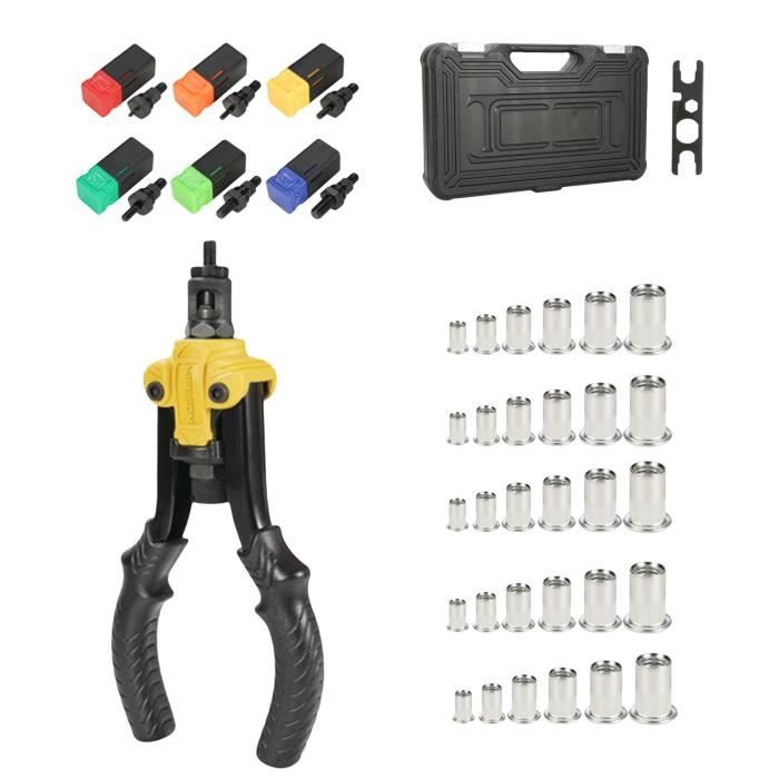 Hnd Rivet Nut Gun avec Mndrels & Rivet Nuts Rivet Nut Tool Mnul Riveter ...
