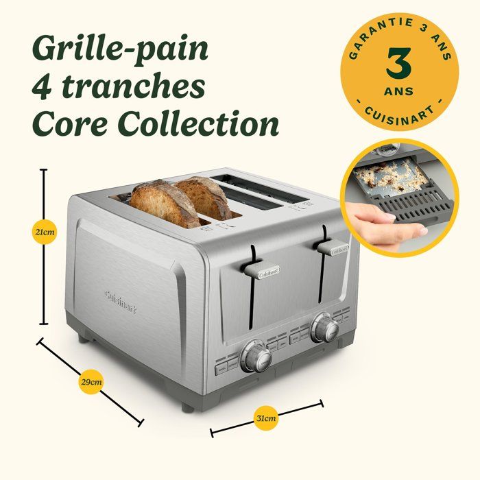Grille pain CUISINART Core Collection 4 tranches Acier inoxydable QuickView™