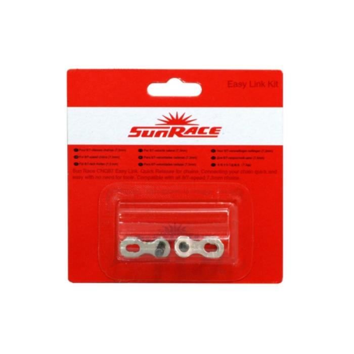 Maillon attache rapide de chaîne SUNRACE 7V 8V compatible SHIMANO SRAM KMC SUNRACE vélo vtt vtc route ville