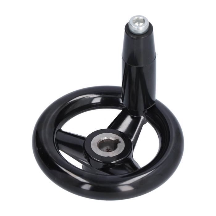 Manivelle De Roue Mécanique Ronde Noire à 3 Rayons, En Alliage D'aluminium 12x100mm, Pour Fraiseuse De Tour, 1 Pièce