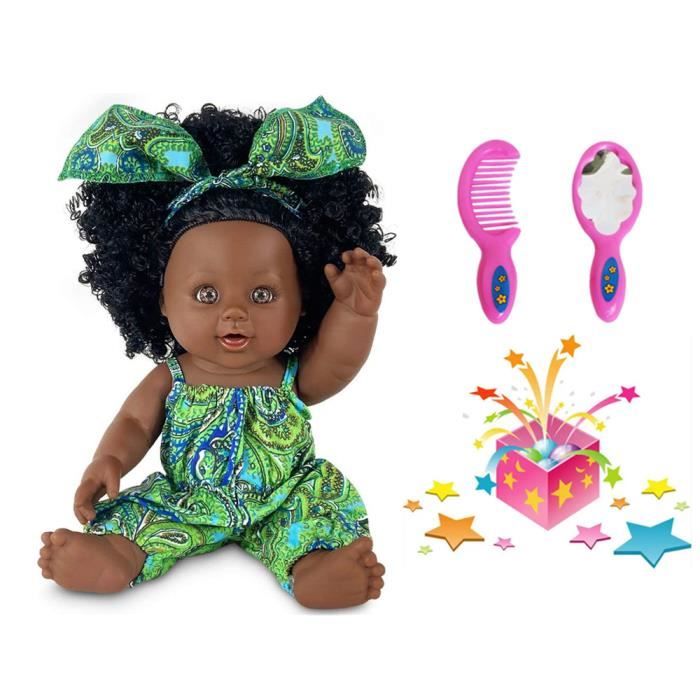 VGEBY Poupée bébé africaine Poupée Bébé 30cm Jouet de Poupée Noire