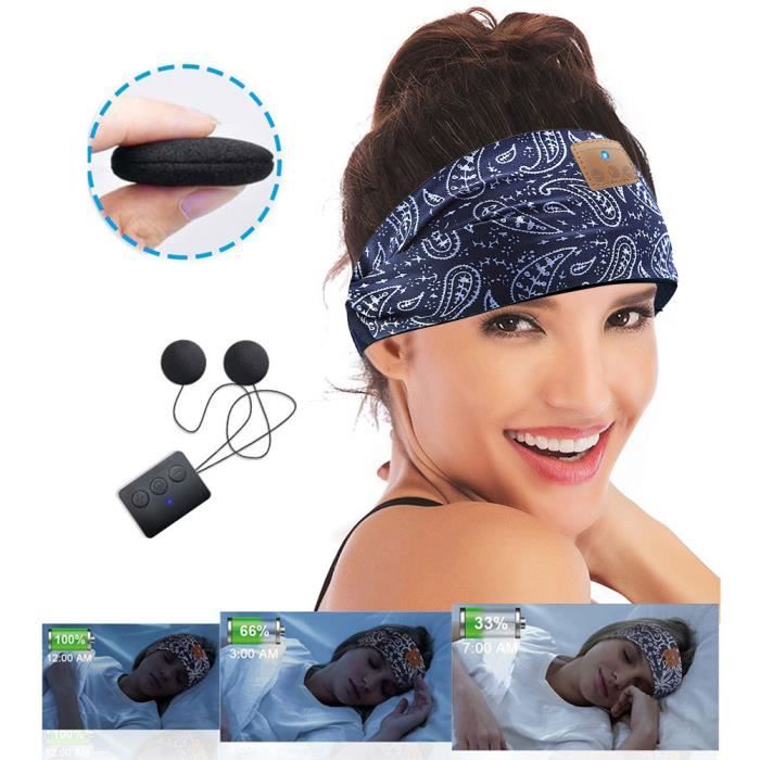 Casque de sommeil Bandeau de sport Bluetooth, casque bandeau de musique  sans fil, casque étanche IPX6 avec micro