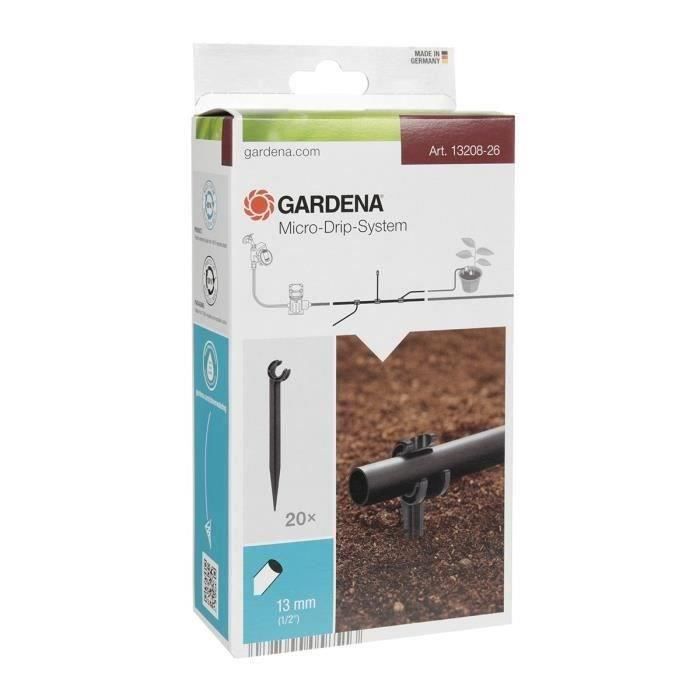 Support de Tuyau de système de Micro Drip goutte à goutte GARDENA Pour guider et fixer les tuyaux 13 mm 13208 26
