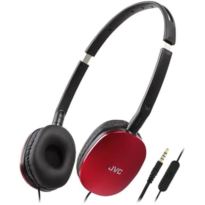 Casque - JVC - HA-S160M-R-U - Pliable - Microphone - Rouge - 66 grammes