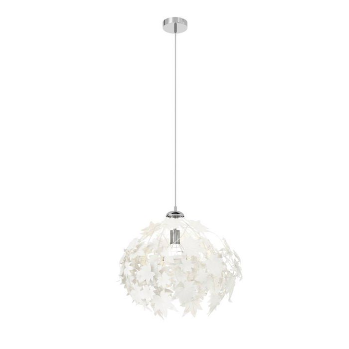 Suspension - Lindby - lampe suspendue - Tissu textile - blanc chromé