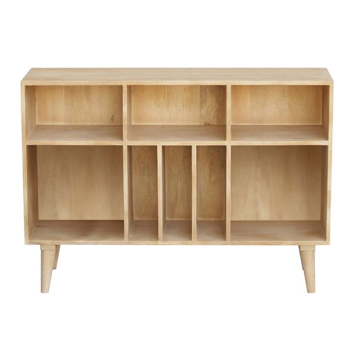 Miliboo - Buffet ouvert meuble de rangement bouteilles ou vinyles en bois manguier massif L120 cm ISIDRO