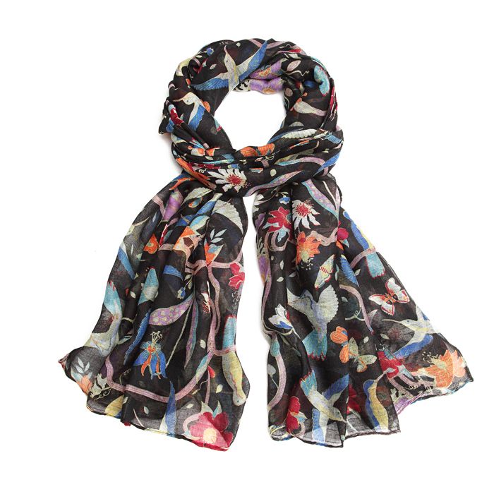 Femme Foulard Imprime Floral Grande Echarpe Châle Ultra-Léger