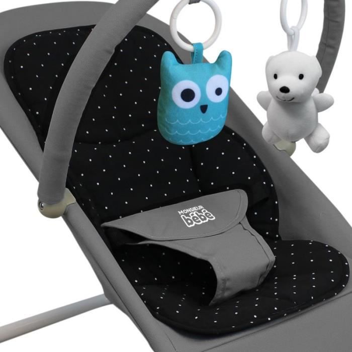 Coussin De Confort Pour Transat Bebe Pliable Gamme Serenite Noir A Pois Blanc Monsieur Bebe Cdiscount Puericulture Eveil Bebe