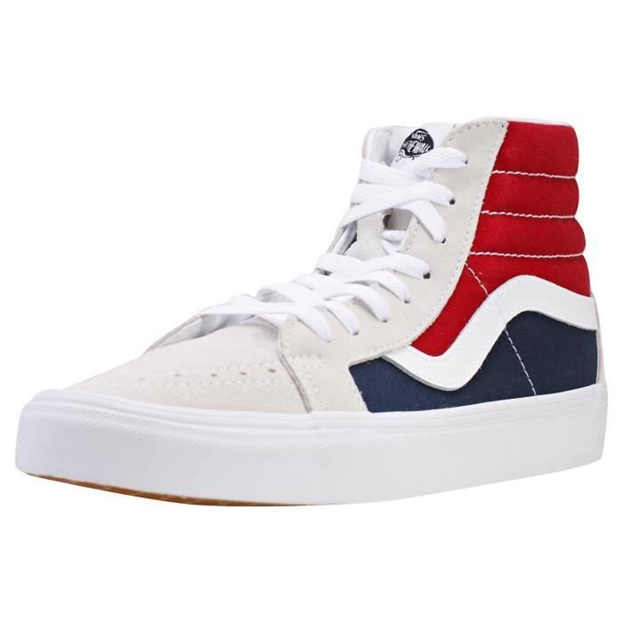 vans blanche rouge bleu