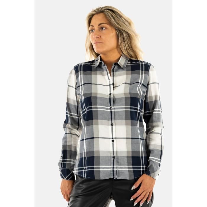 Chemisier Barbour Bredon Shirt Femme Manches longues Col chemise Bleu Cdiscount Pret a Porter