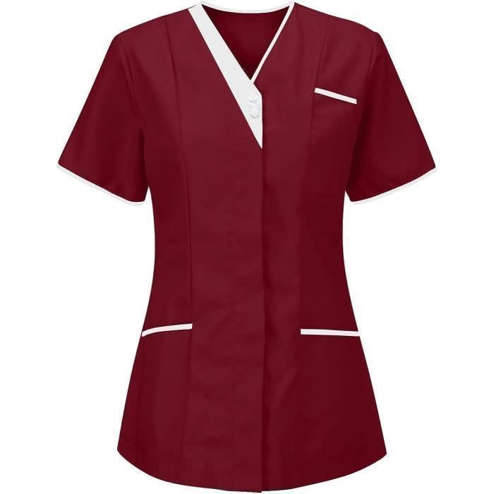 Tunique M dicale Femme Col en V Blouse Medicale Femme Banche