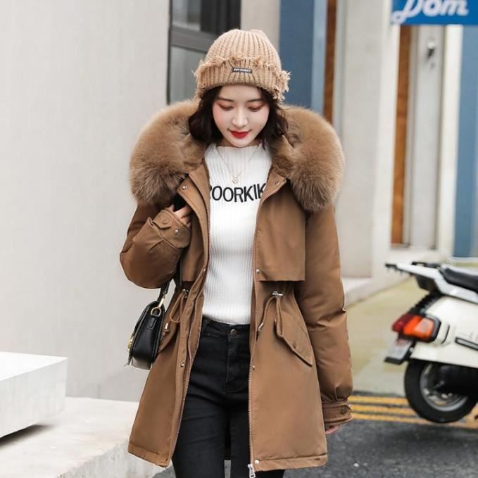 MANTEAU Femme Coupe slim Mode Plus velours Garder au chaud Plus De Couleur Marron QC Marron Cdiscount Pret a Porter