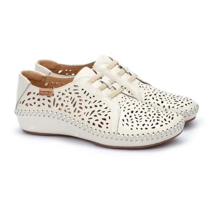 Pikolinos Baskets femme - PIKOLINOS - P. Vallarta 655-4783 - nata - 42 - Cuir - Lacets - Plat