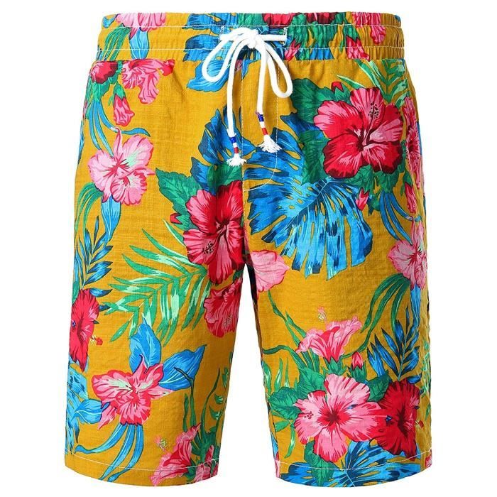 Short Hawaïen Imprimé Togedemaru - Tailles S à 5XL, Personnalisable, 100% Polyester, Neuf Avec étiquettes