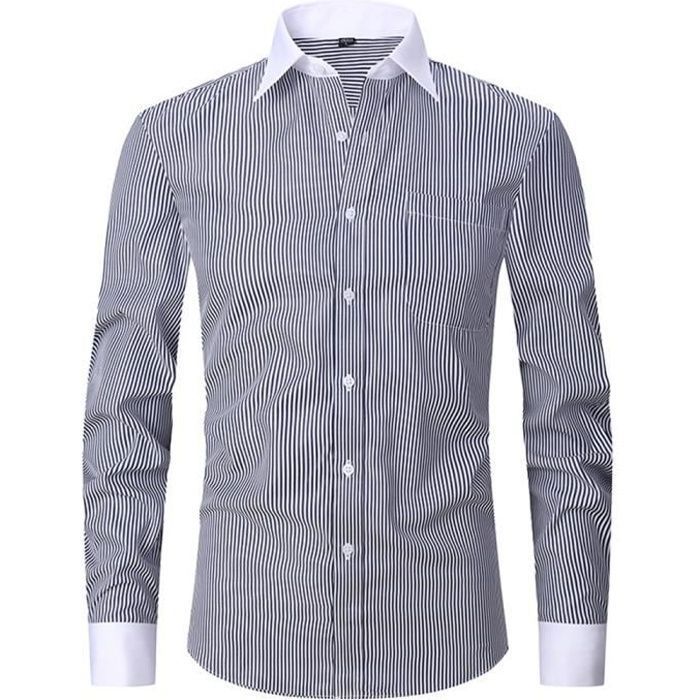 Chemise Homme Extensible Infroissable - Lin/coton, Manches Longues, Coupe Ajustée, Nombreuses Couleurs (taille XL)